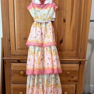 Chic Multicolor Floral Backless Dress